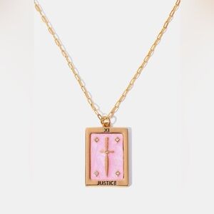 14k Tarot Card Gold Pendant Necklace